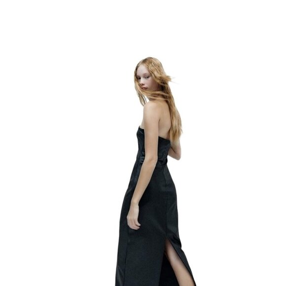 ZARA DRESS MIDI BLACK SIZE L | 3152/318 - Picture 4 of 4